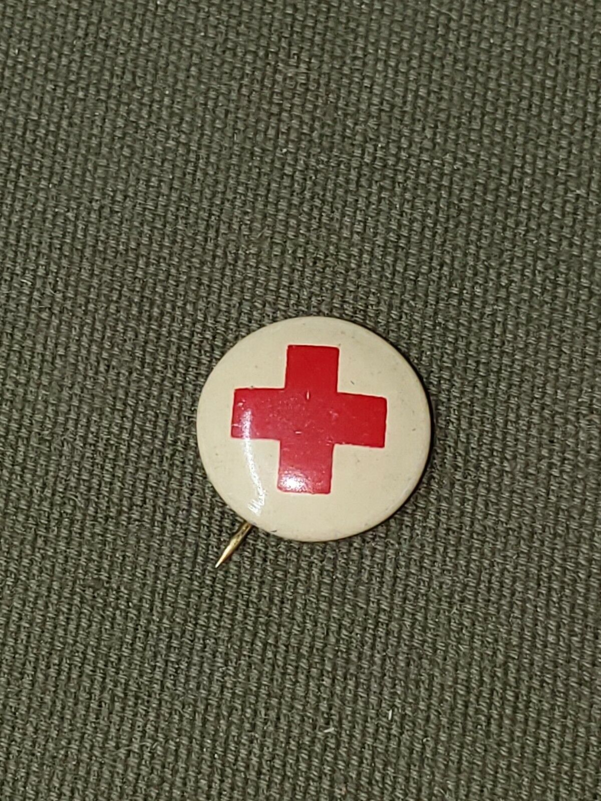 WWII American Red Cross Support Button Pin