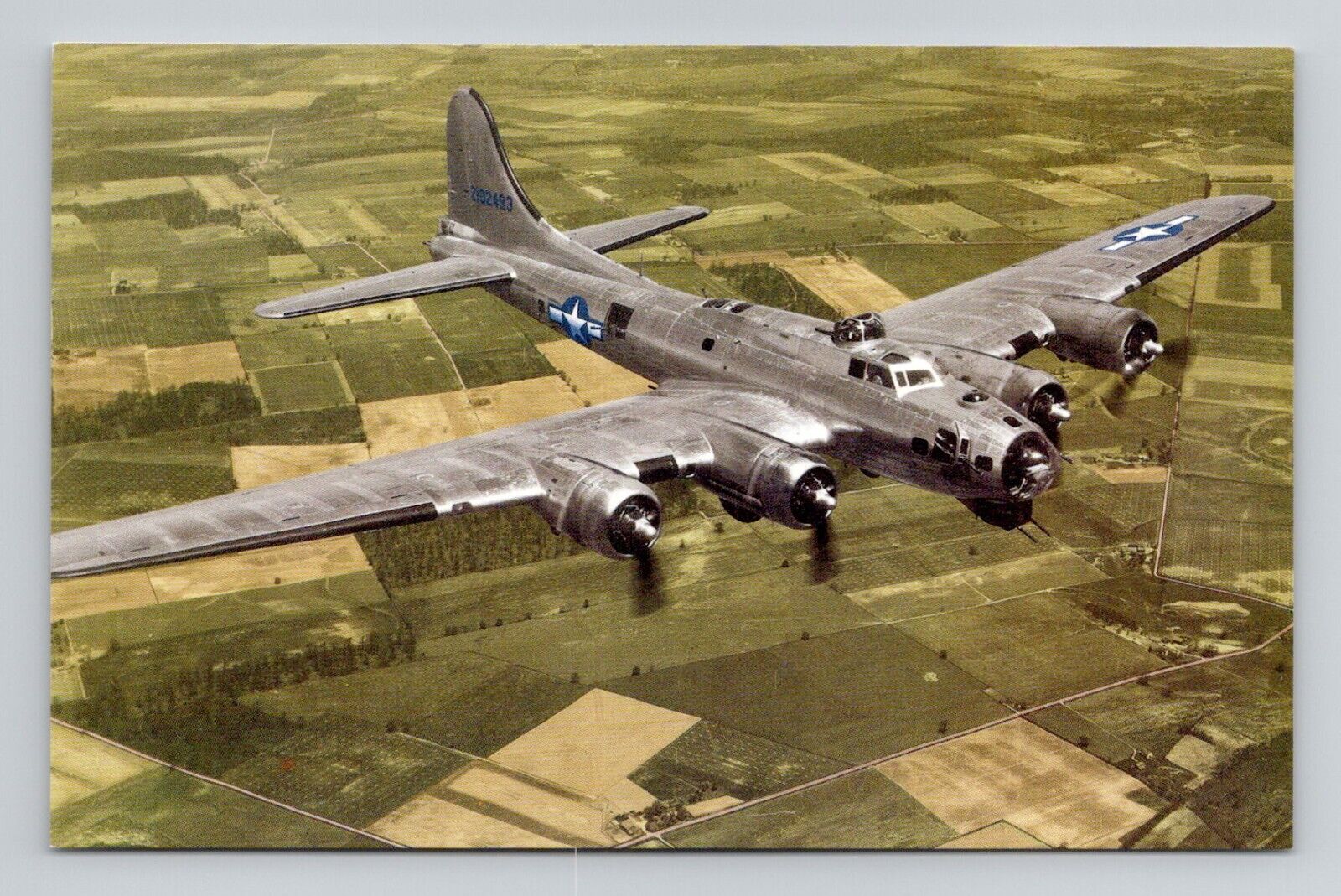 Postcard WWII Army Air Force B-17 Bomber Flying Fortress, Vintage Chrome D16