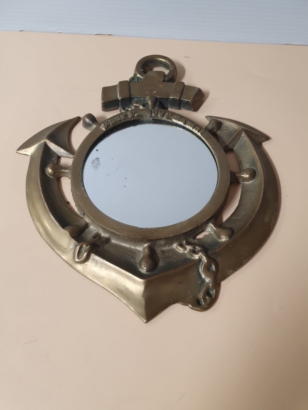 Vintage Brass Nautical Anchor Porthole Mirror Pour L\'Amour de Moi 