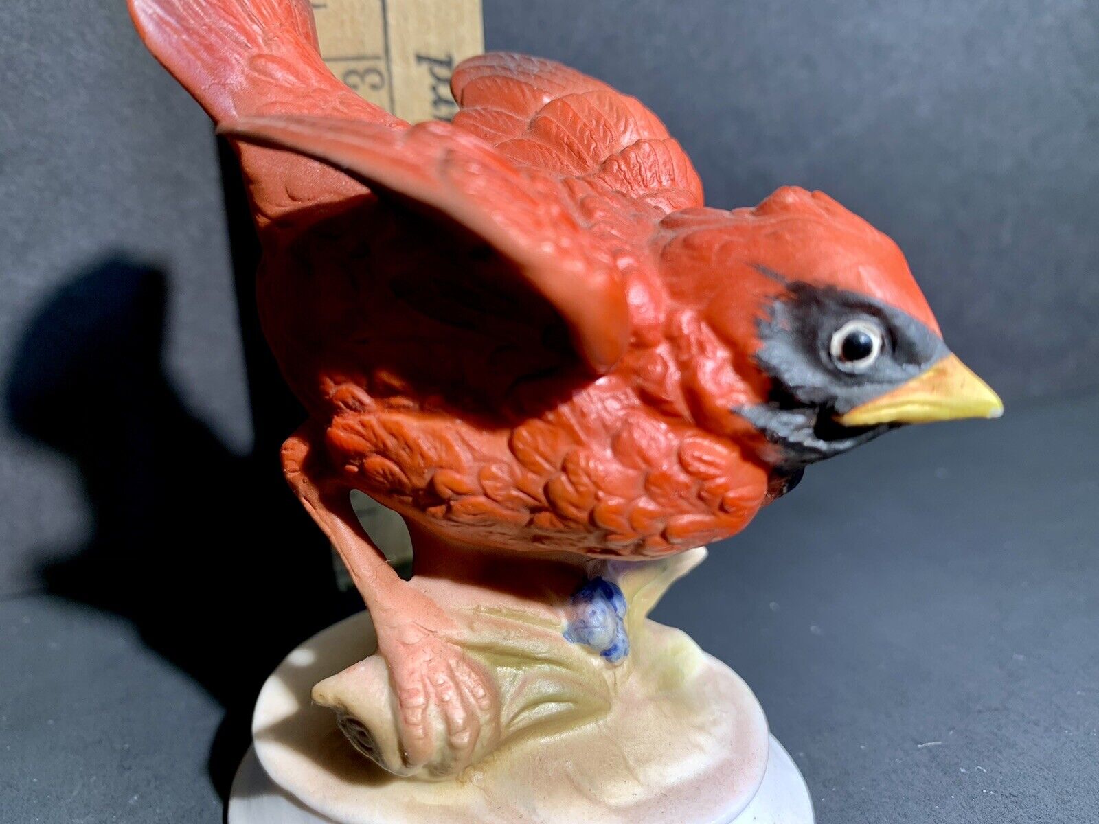 Vtg Inarco Japan Ceramic Red Cardinal Bird Figurine