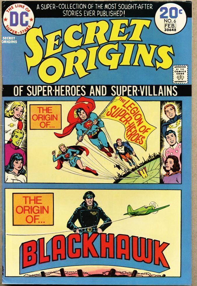 Secret Origins #6-1974 fn 6.0 Superboy Legion Of Super-Heroes Blackhawk