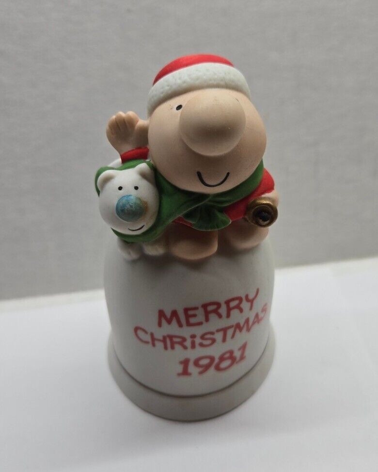 Ziggy Merry Christmas 1981 Porcelain Bell Tom Wilson Decor Limited Edition 