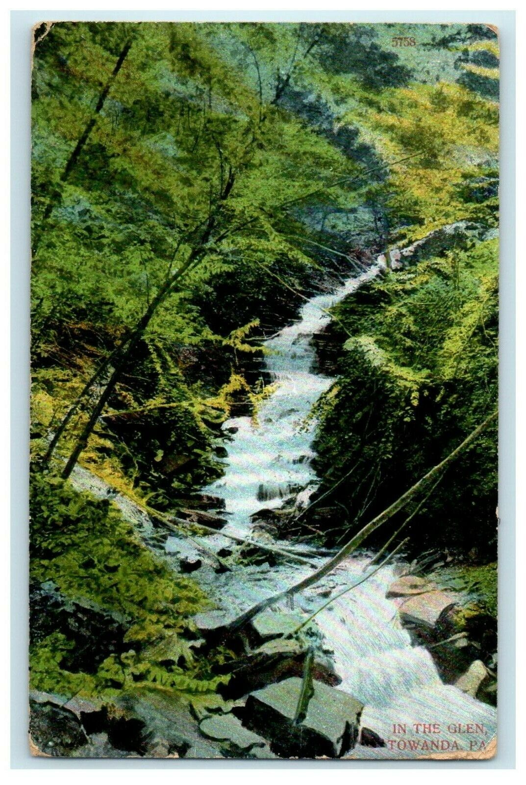 1909 Nature Scene In The Glen, Towanda Pennsylvania PA Antique Postcard