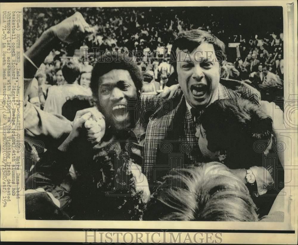 1974 Press Photo Notre Dame coach \