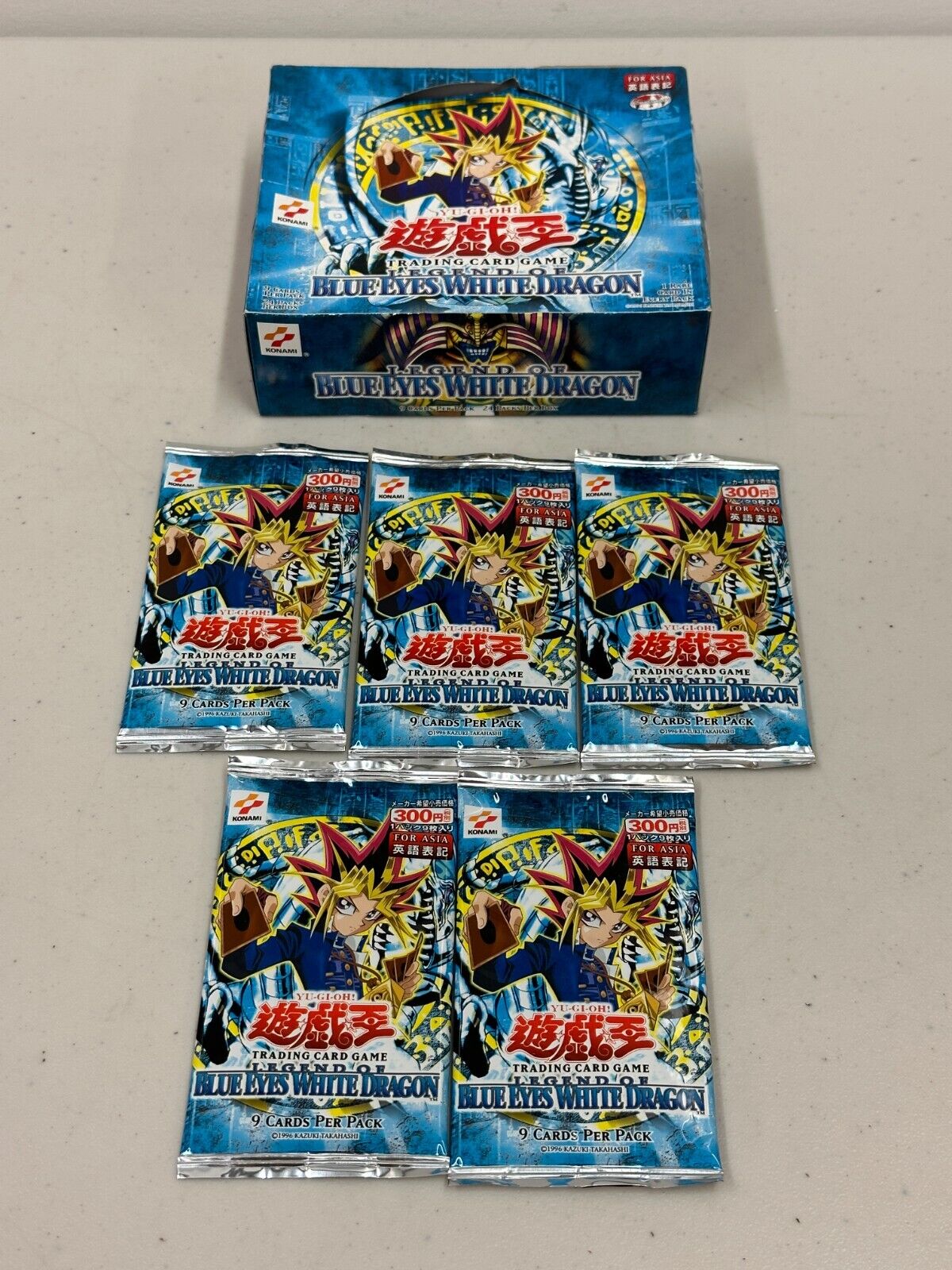 Yu-Gi-Oh Legend Of Blue Eyes White Dragon Lot Of 5 Card Packs *Unopened* Asia