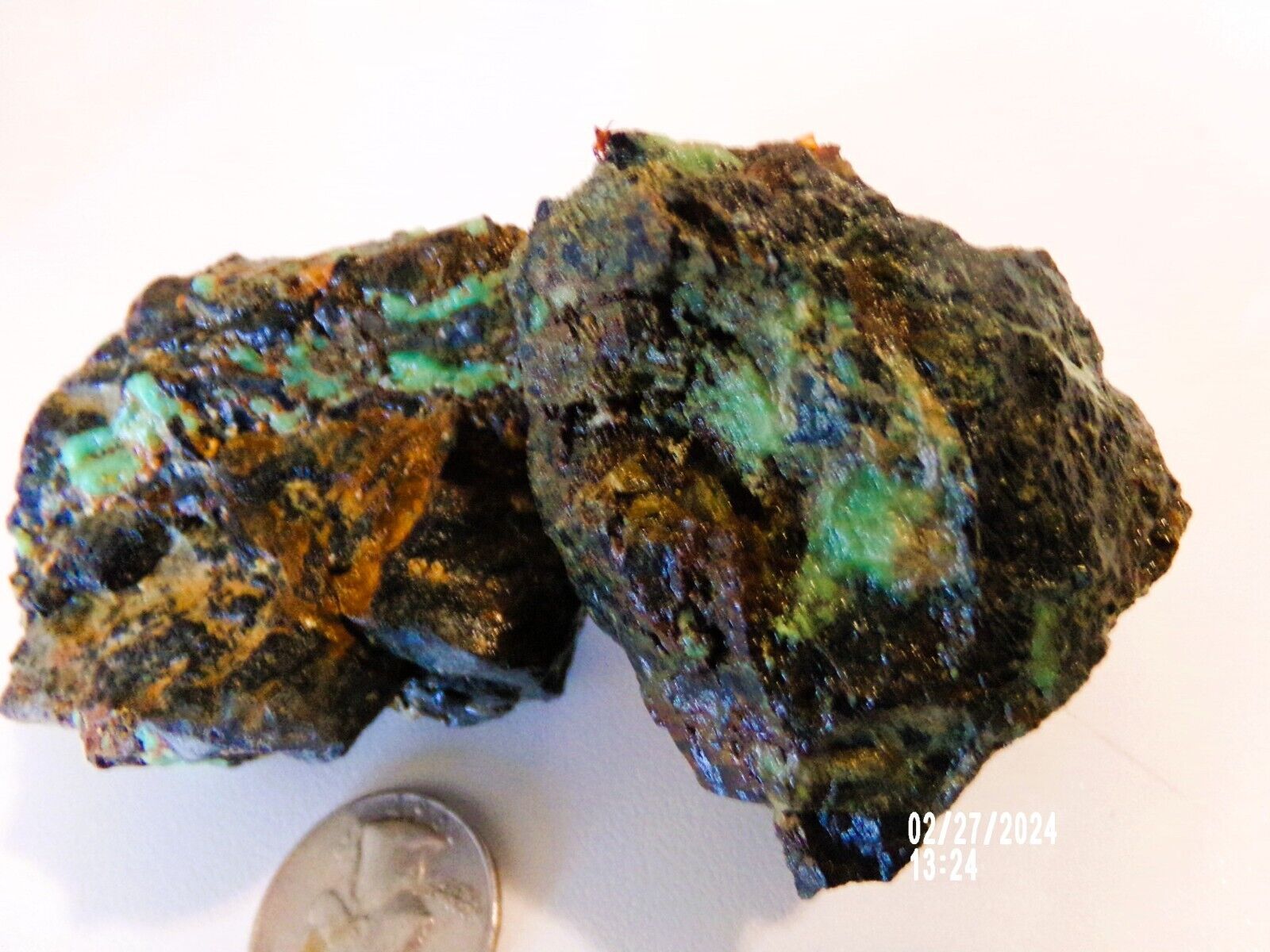 Crescent Valley Northern Nevada Turquoise Lime Greens w/Red  Matrix 229g