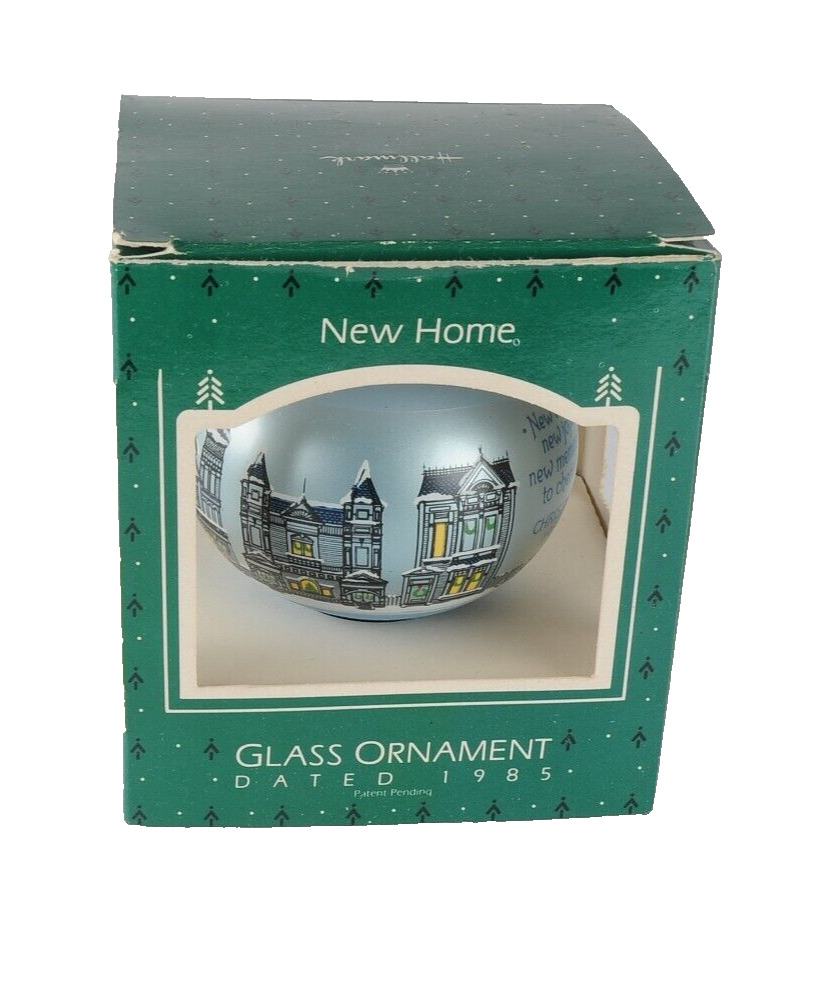 1985 Hallmark Keepsake Christmas Ornament QX269-5 New Home Glass Ball Teardrop