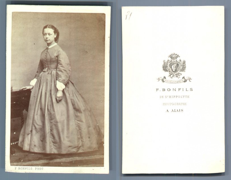 F. Bonfils, Alais, Madame Sophie de Gissé Vintage albumen print. Félix Bonfils, 