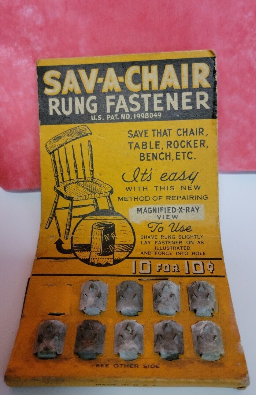 Vintage Sav-A-Chair Rung Fastener Made in USA Package of Nine