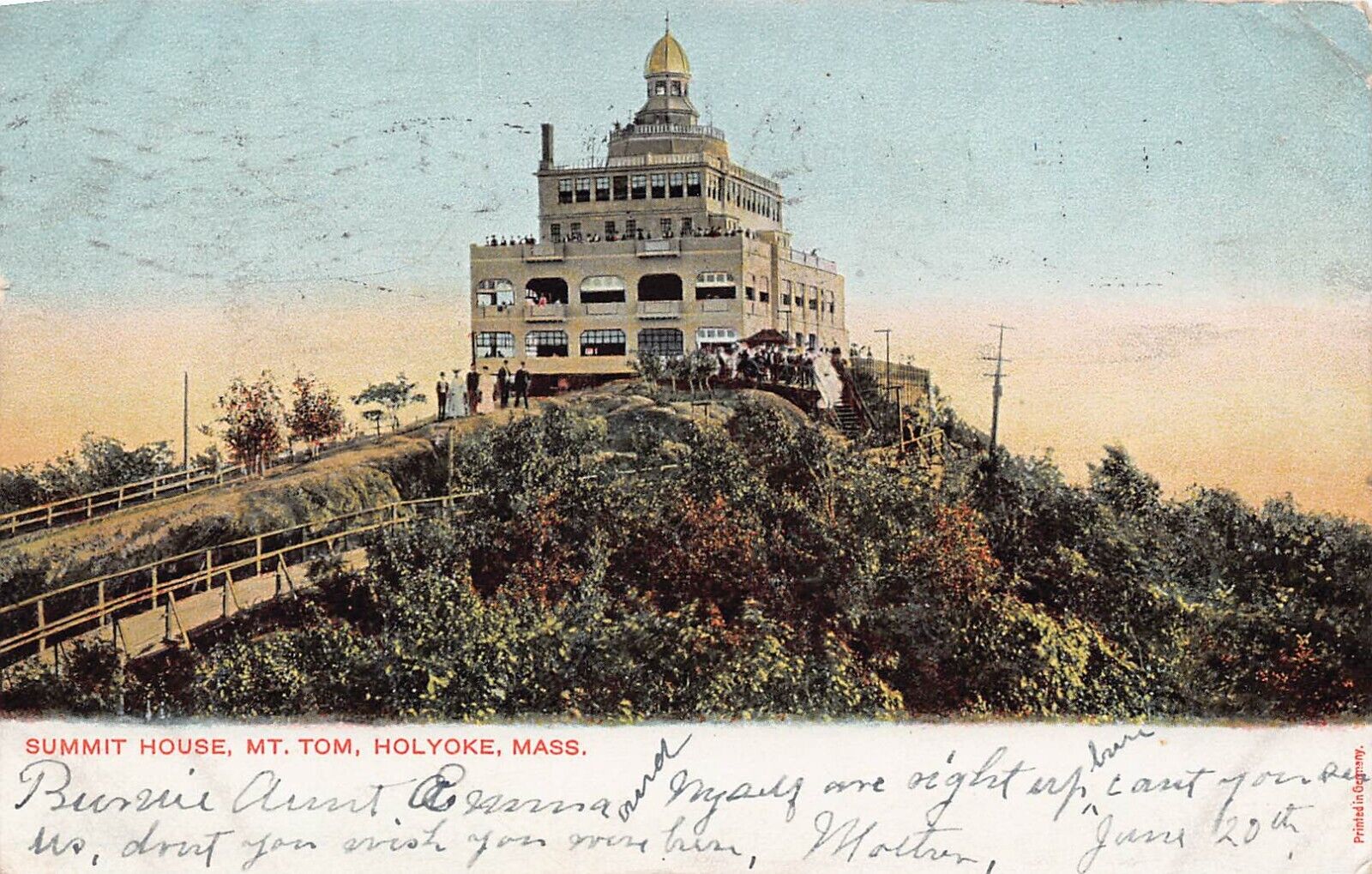 1906 Holyoke Massachusetts MA Summit House Mount Tom Postcard