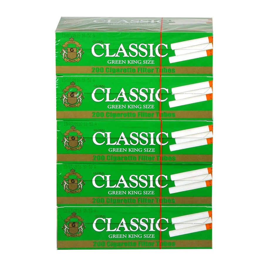 Global Classic Green Menthol King Size Cigarette Tubes 200 Per Box [5-Boxes]