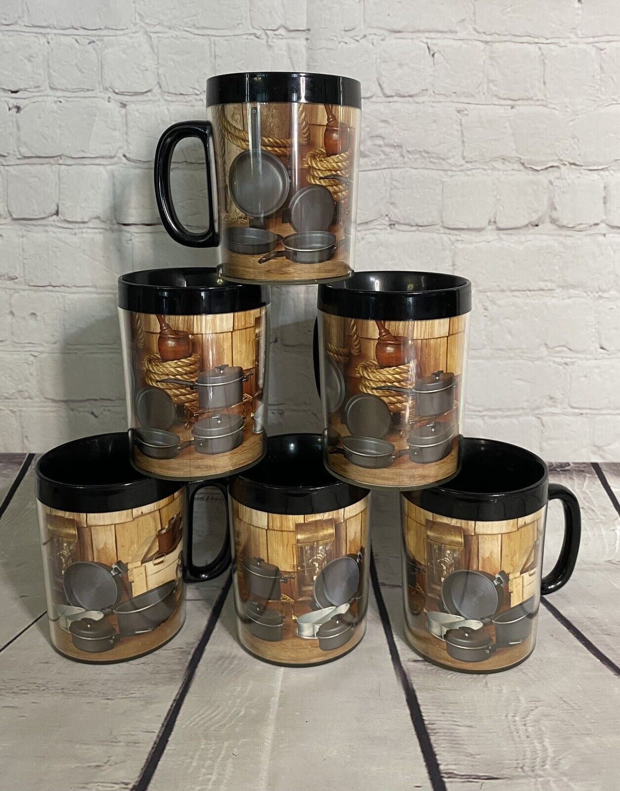 Vintage Thermo-Serv West Bend Insulated Coffee Cups Mugs Made in the USA (6)