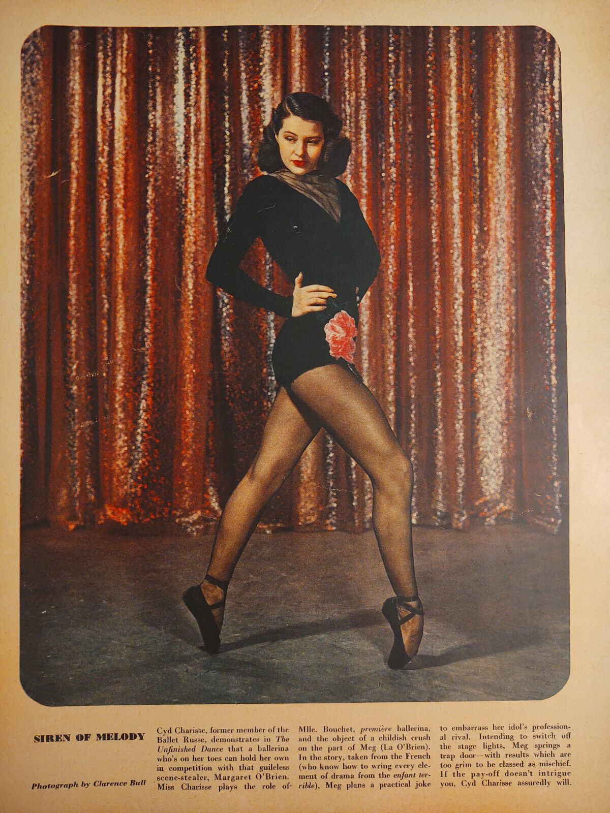 1947 Original Esquire Art Cyd Charisse Photograph Clarence Bell