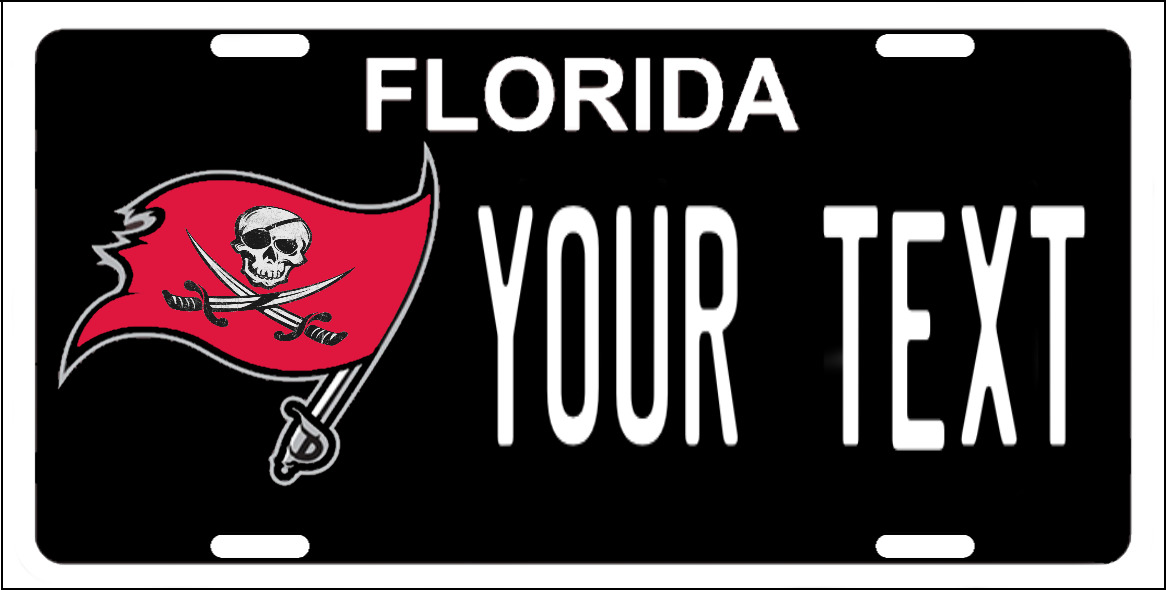 FLORIDA Personalized Custom License Plate Tag for Auto BLACK SKULL