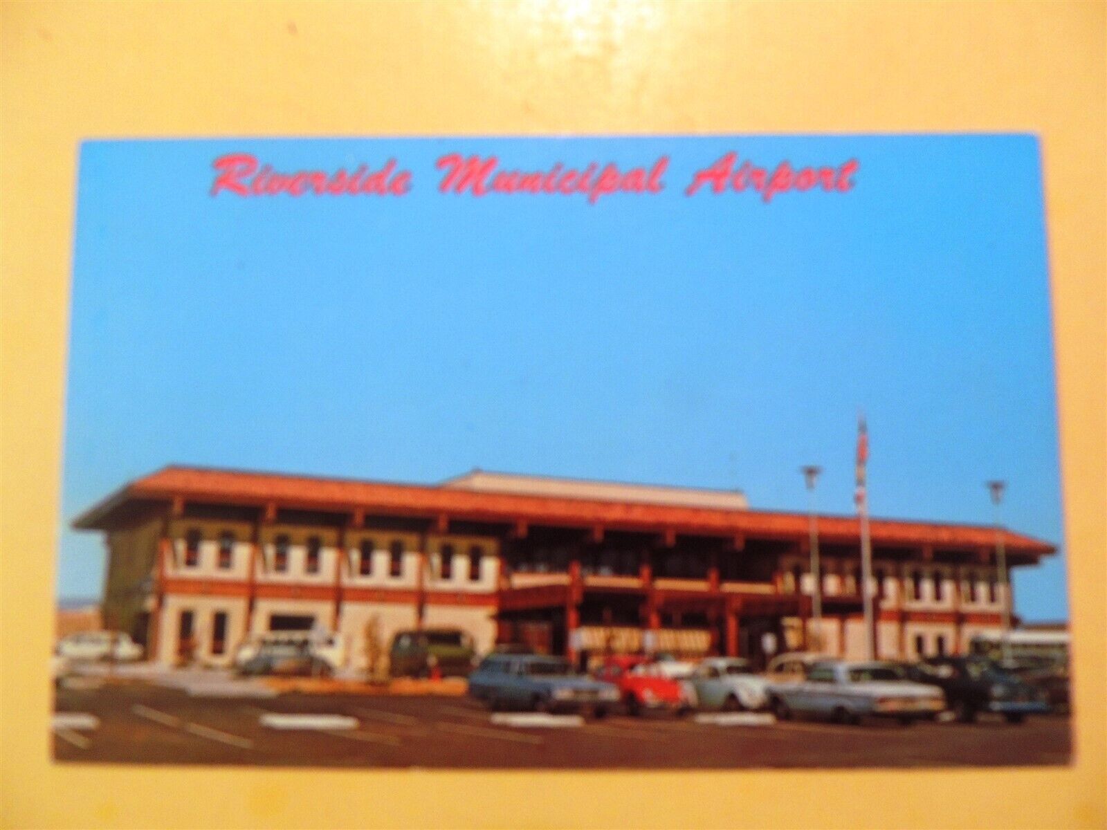 Riverside Municipal Airport Riverside California vintage postcard 