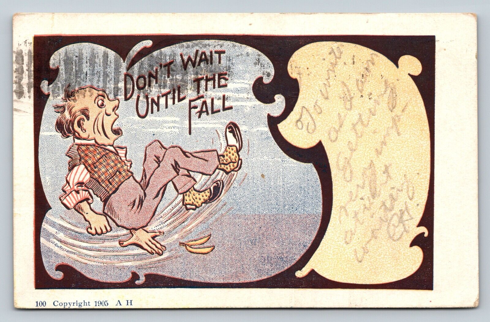 c1905 Don't Wait Until The Fall To Write I'm Getting Impatient ANTIQUE Postcard