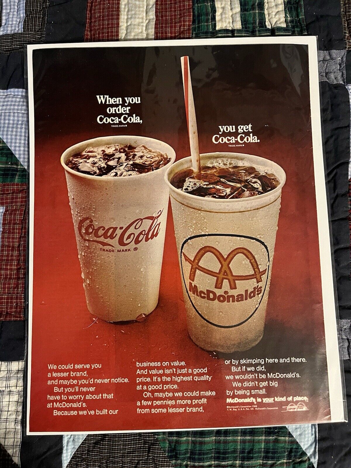 1968 McDonald’s Coca-Cola Vintage Print Ad