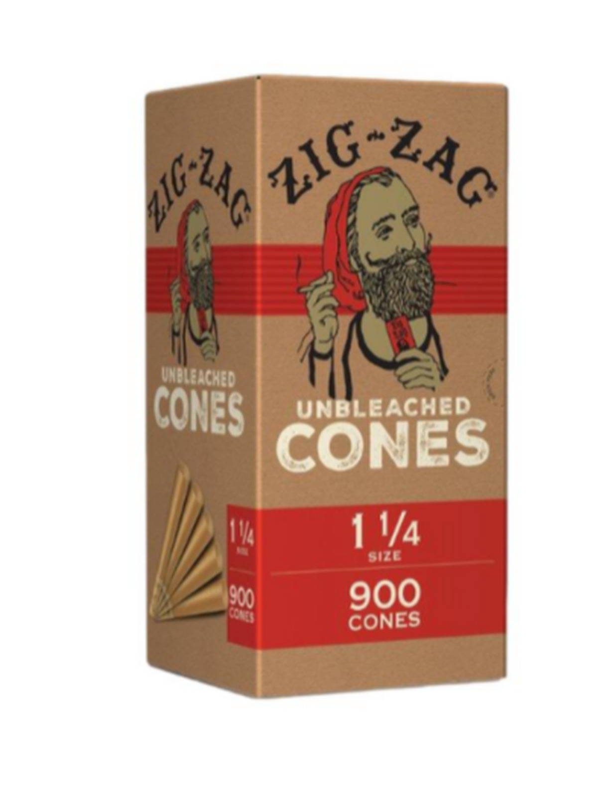 Zig-Zag 1 1/4 Size Unbleached Pre rolled Cones 100 Cones 