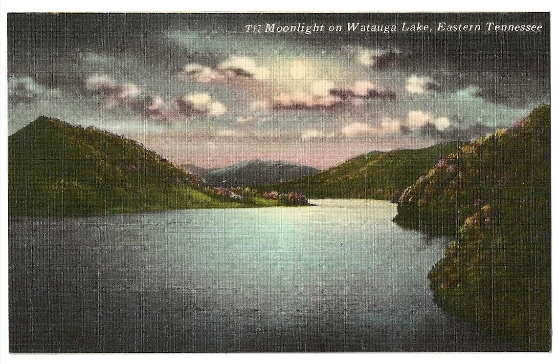 Eastern Tennessee c1940\'s Moonlight on Watauga Lake, Night