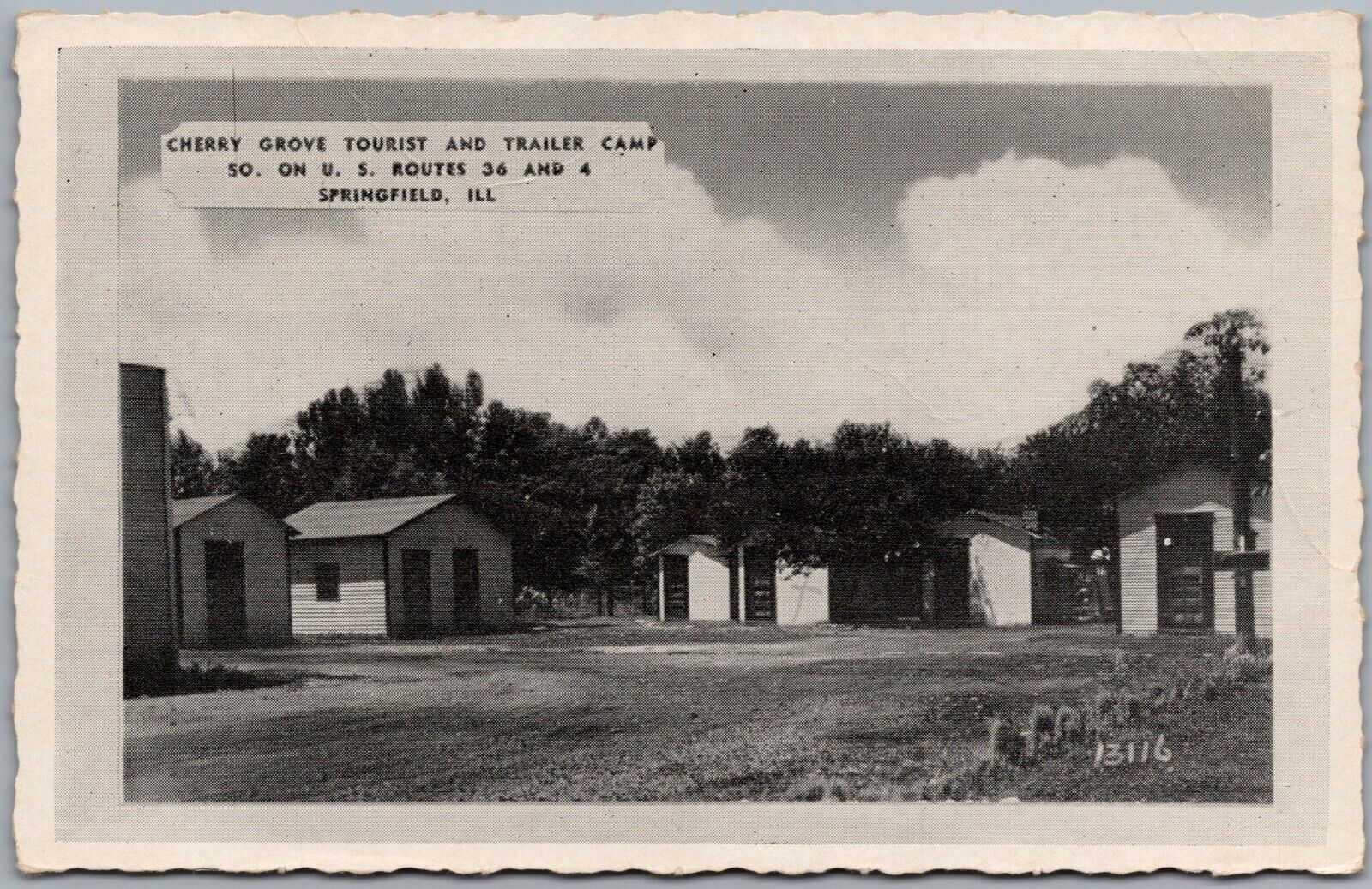 Cherry Grove Tourist & Trailer Camp Springfield Illinois Postcard E621