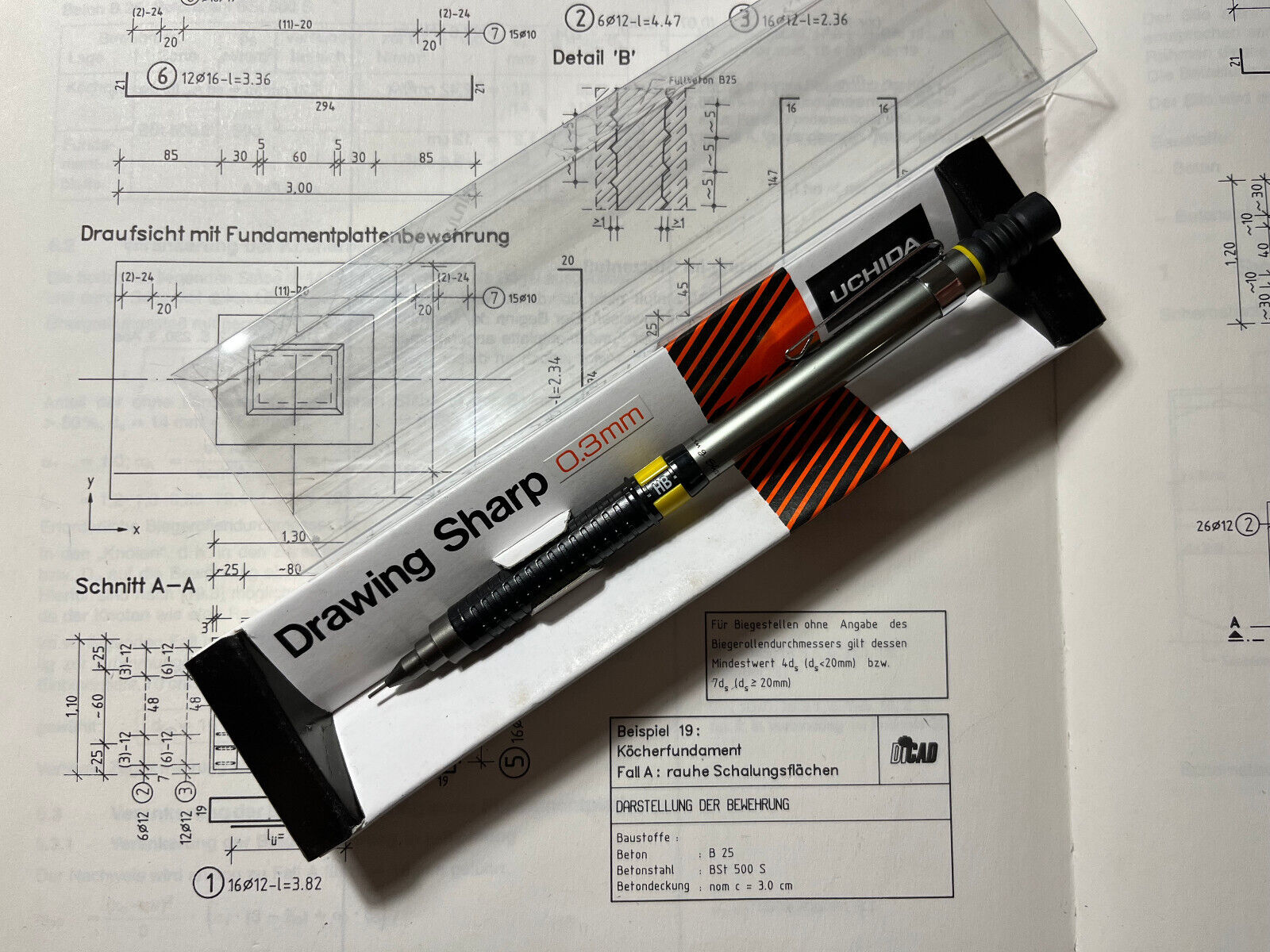 Vintage Mechanical Pencil UCHIDA : Drawing Sharp : Type C : 0.3 mm : Japan : NOS