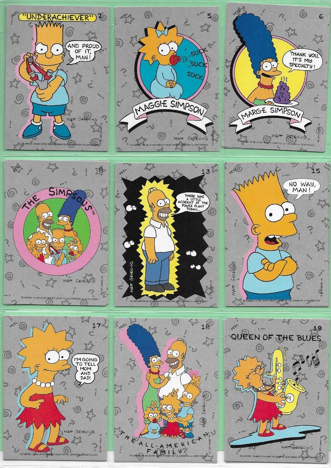 1990 Topps THE SIMPSONS Stickers Pick Your Cards & Fill Your Sets Stickers 2-22