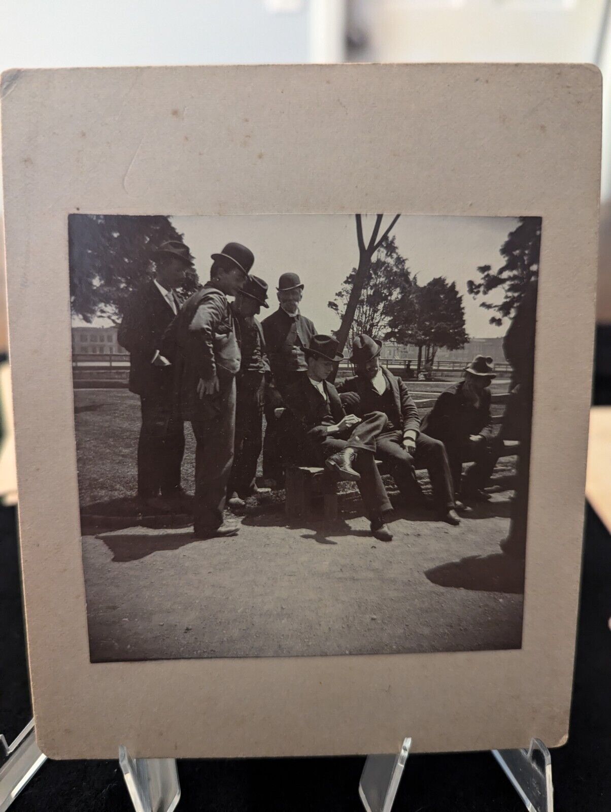 Antique Eight Men Photograph Gelatin Silver Print 1890s