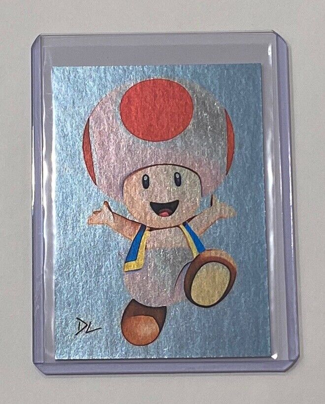 Toad Platinum Plated Artist Signed Super Mario Bros. Trading Card 1/1