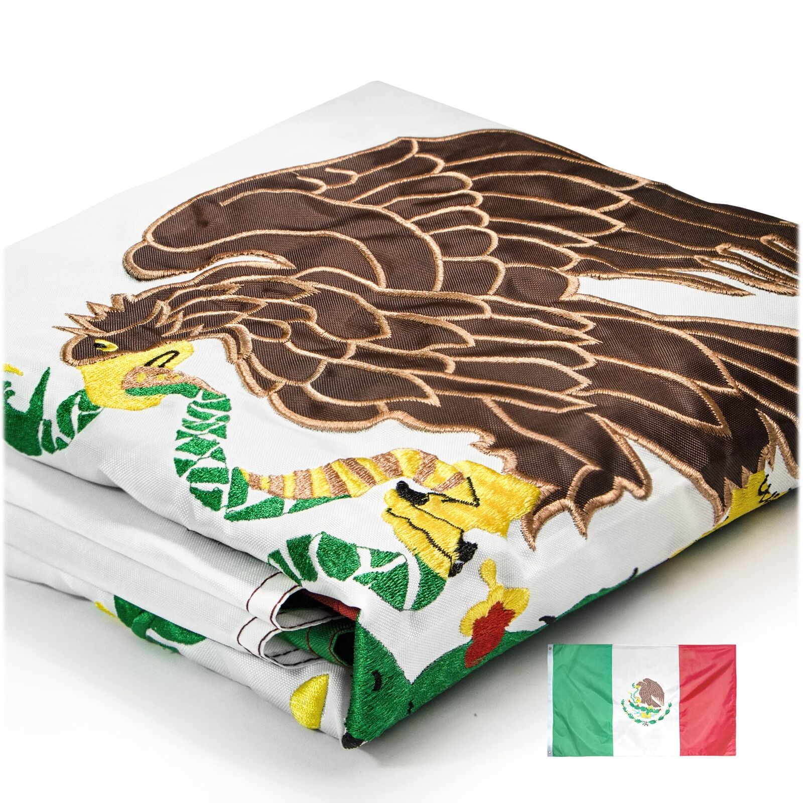 Anley EverStrong Series Embroidered Mexico Flag 3x5 Ft - Embroidery & Heavy D...
