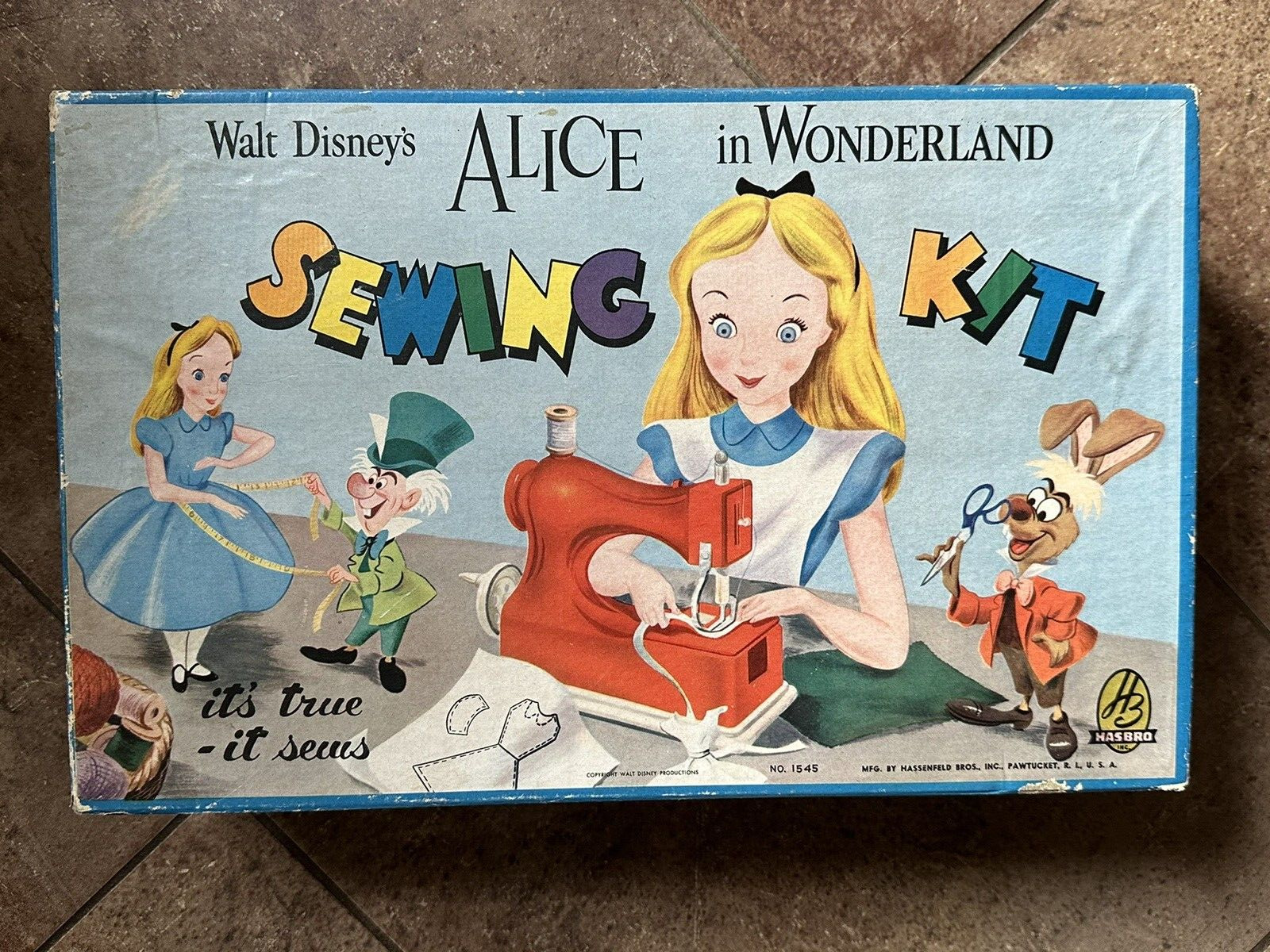 RARE Antique Walt Disney Alice In Wonderland Sewing Kit