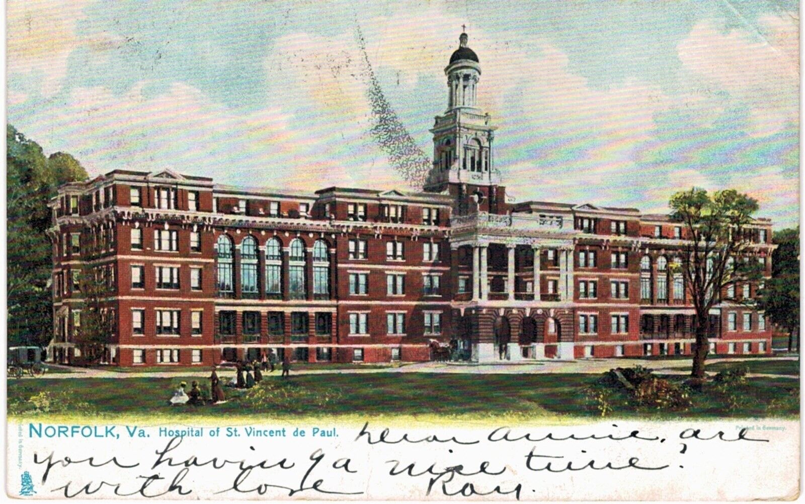 Norfolk VA Hospital of St Vincent de Paul 1906 