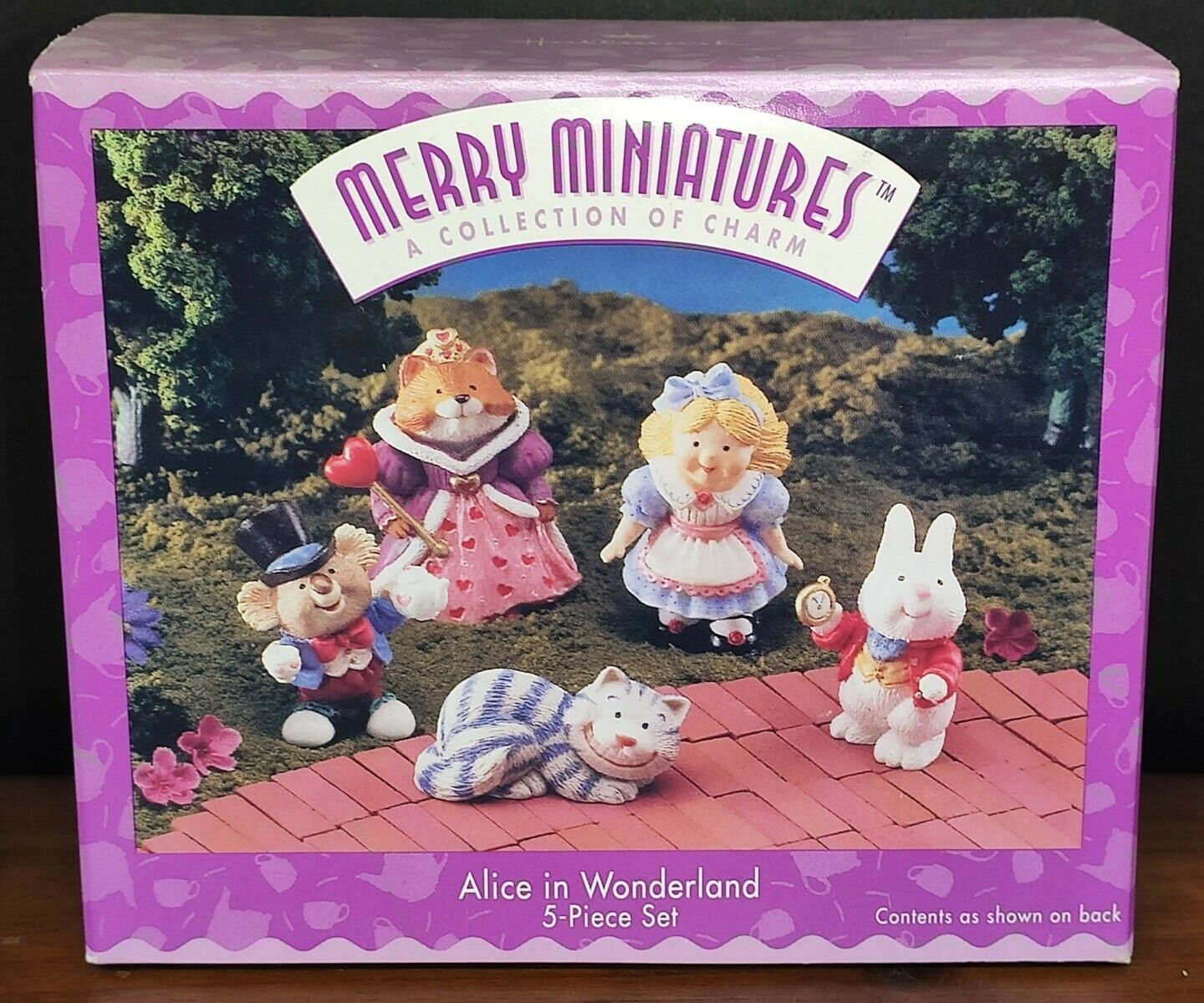 Hallmark Merry Miniatures Alice in Wonderland 5 Piece Set (1996) NIB