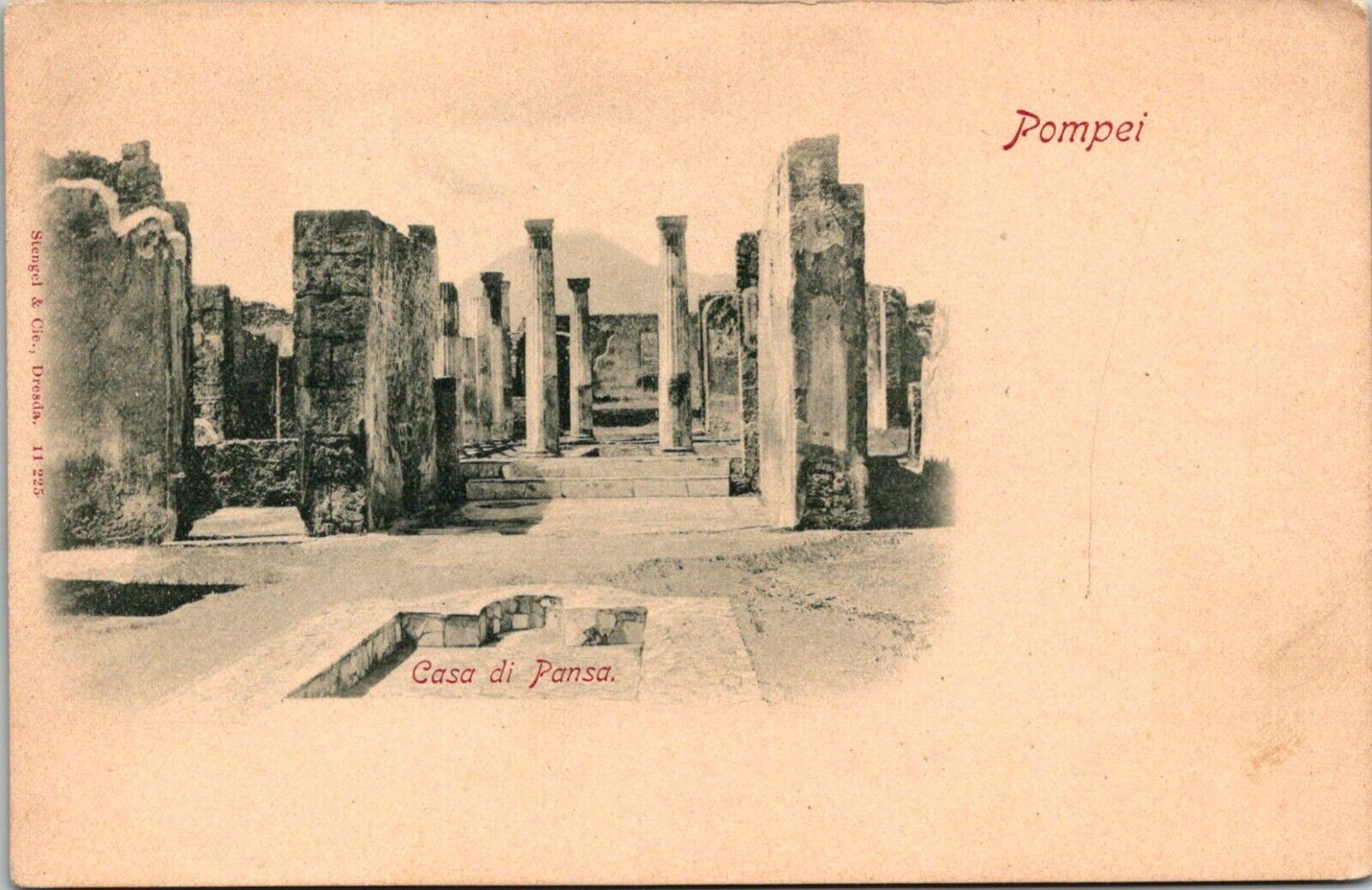 Italy Pompei Casa di Pansa UDB Unposted Antique Postcard