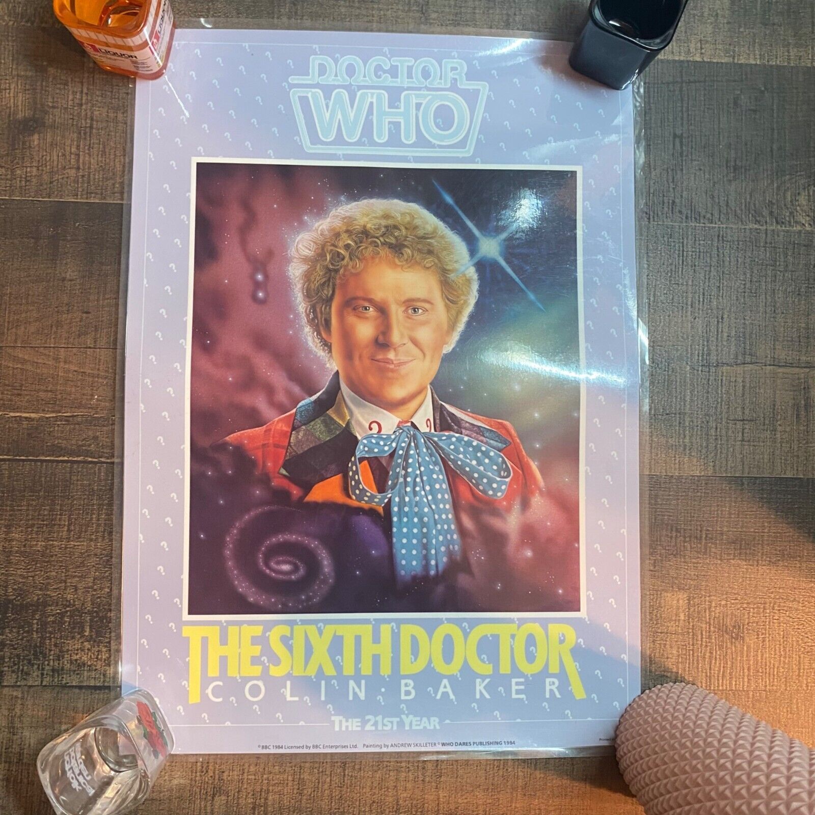 Vintage 1984 BBC Doctor Who The Sixth Doctor Colin Baker 21st Year Poster