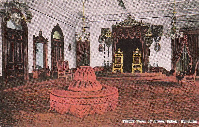 Postcard Throne Room Palace Honolulu Hawaii