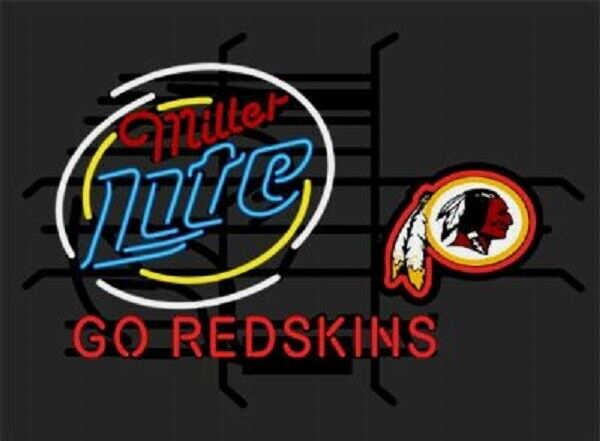 CoCo Miller Lite Washington Redskins Go Redskins Light Neon Sign 32\
