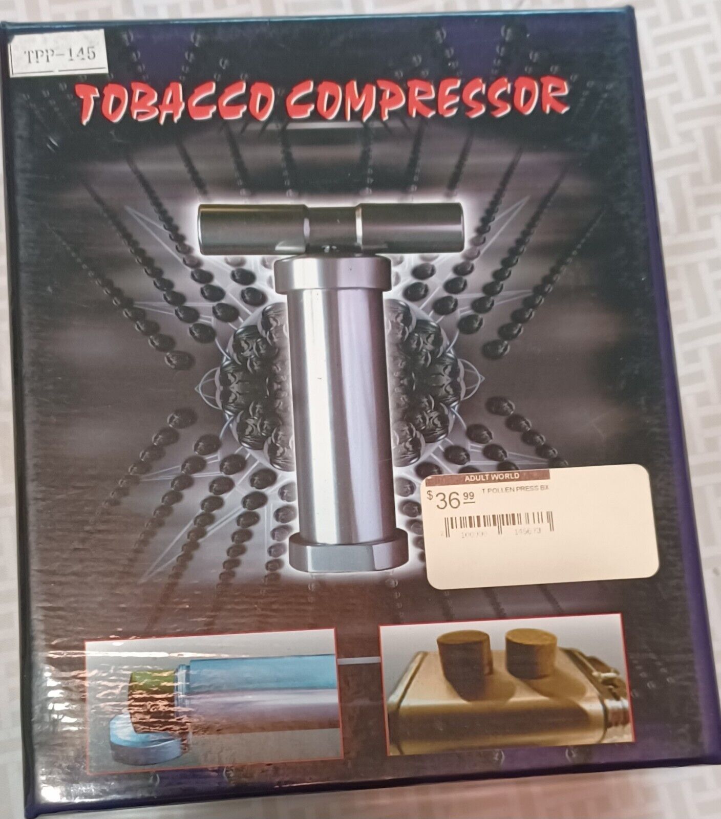 JUMBO Aluminum Compressor XL Tobacco, Herbs, Pollen NIB Orig $36.00