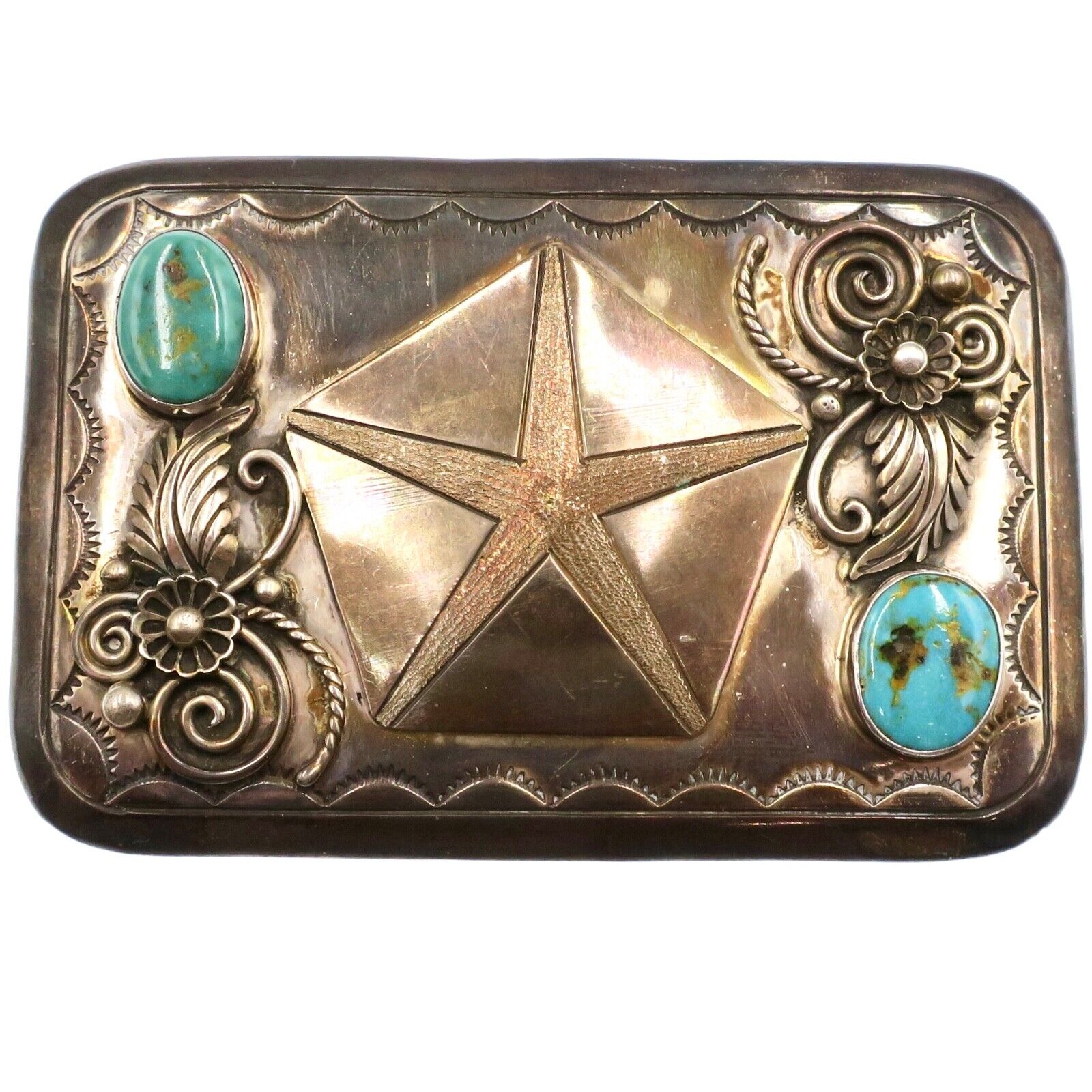 Chrysler Sterling Silver and Turquoise Belt Buckel