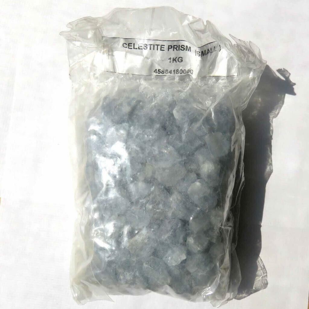 1 KG Unopened Unsearched Natural Sky Blue Celestite Small Prism Crystals