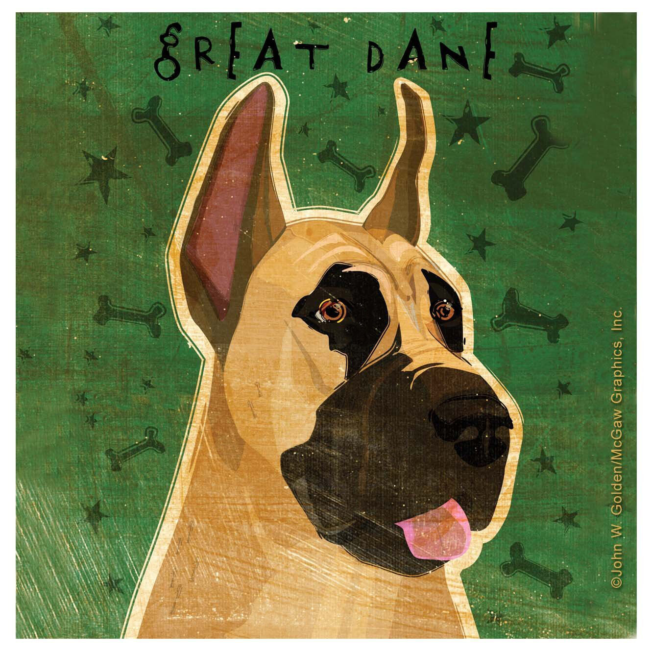 NEW Great Dane Stoneware Square Coasters Set Gentle Giants Large Breed Dog Decor