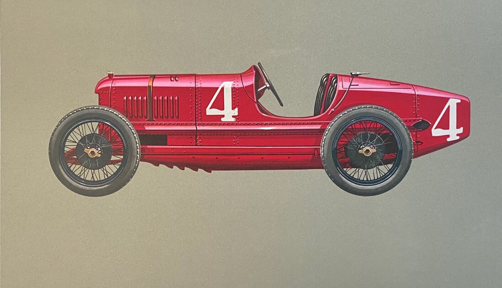 1922 FIAT 2 LITRE Grand Prix Racing Car 10”x16”Rare Art Print HANS A MUTH ++