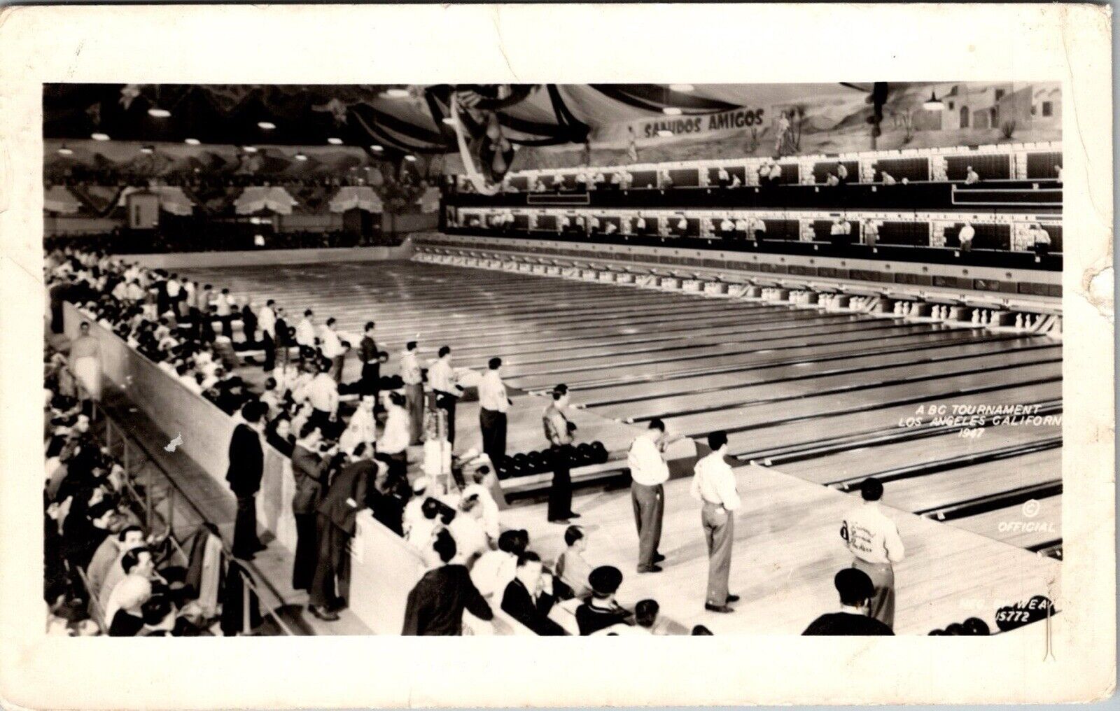 Postcard RPPC 1947 ABC Championships Tournament Los Angeles JB9