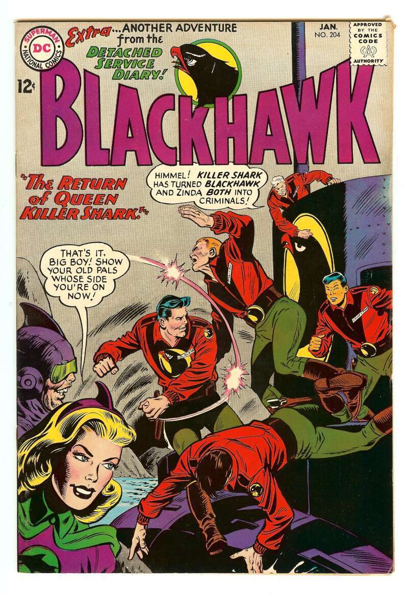 BLACKHAWK #204 6.0 // DICK DILLIN COVER DC COMICS 1965
