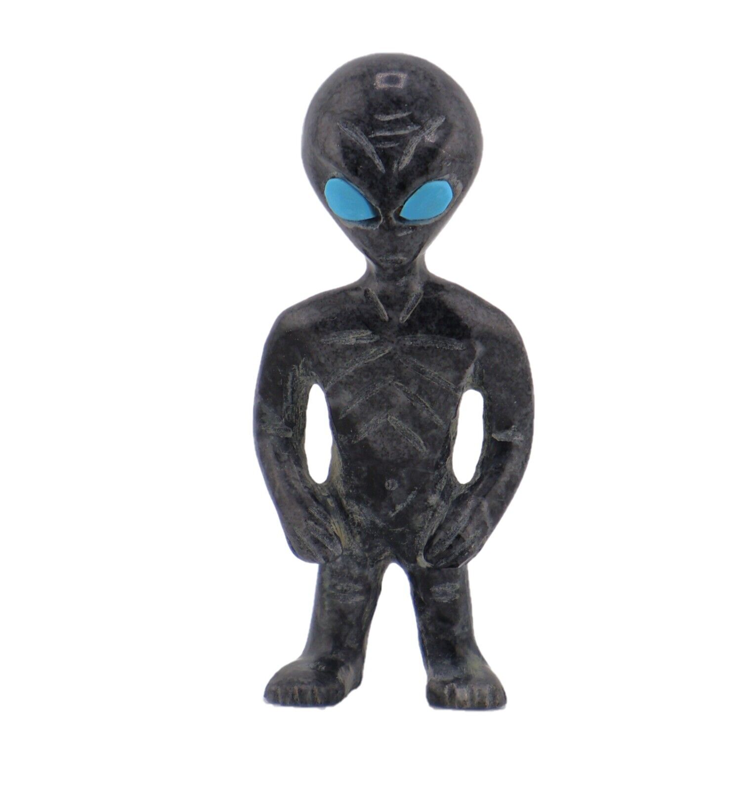 Zuni Fetish Hand-Carved Stone Alien Area 51 Figurine Native NA Collectible Art