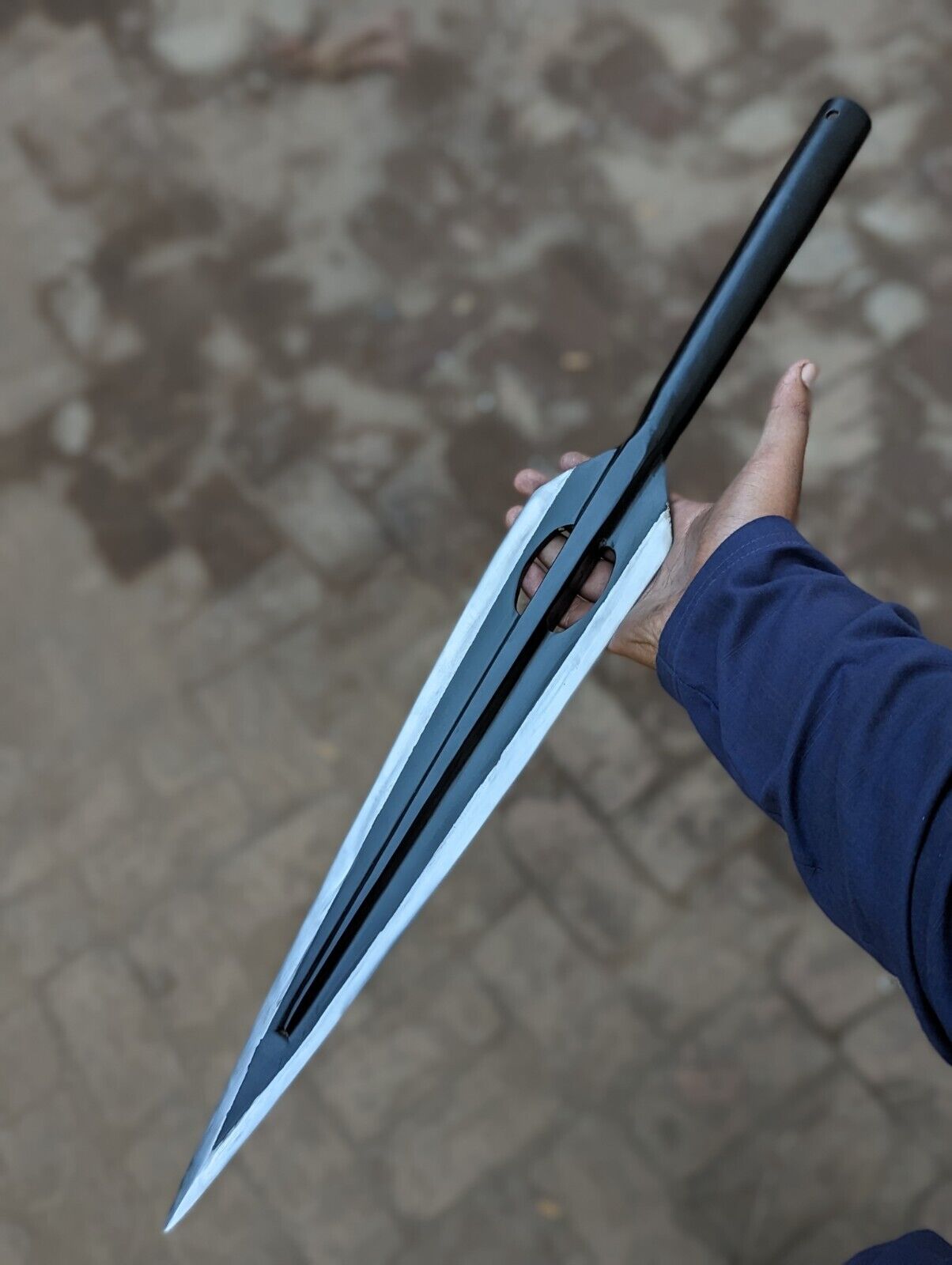 Custom Handmade High Carbon Steel Hunting Throwing Spear Head With Sheath