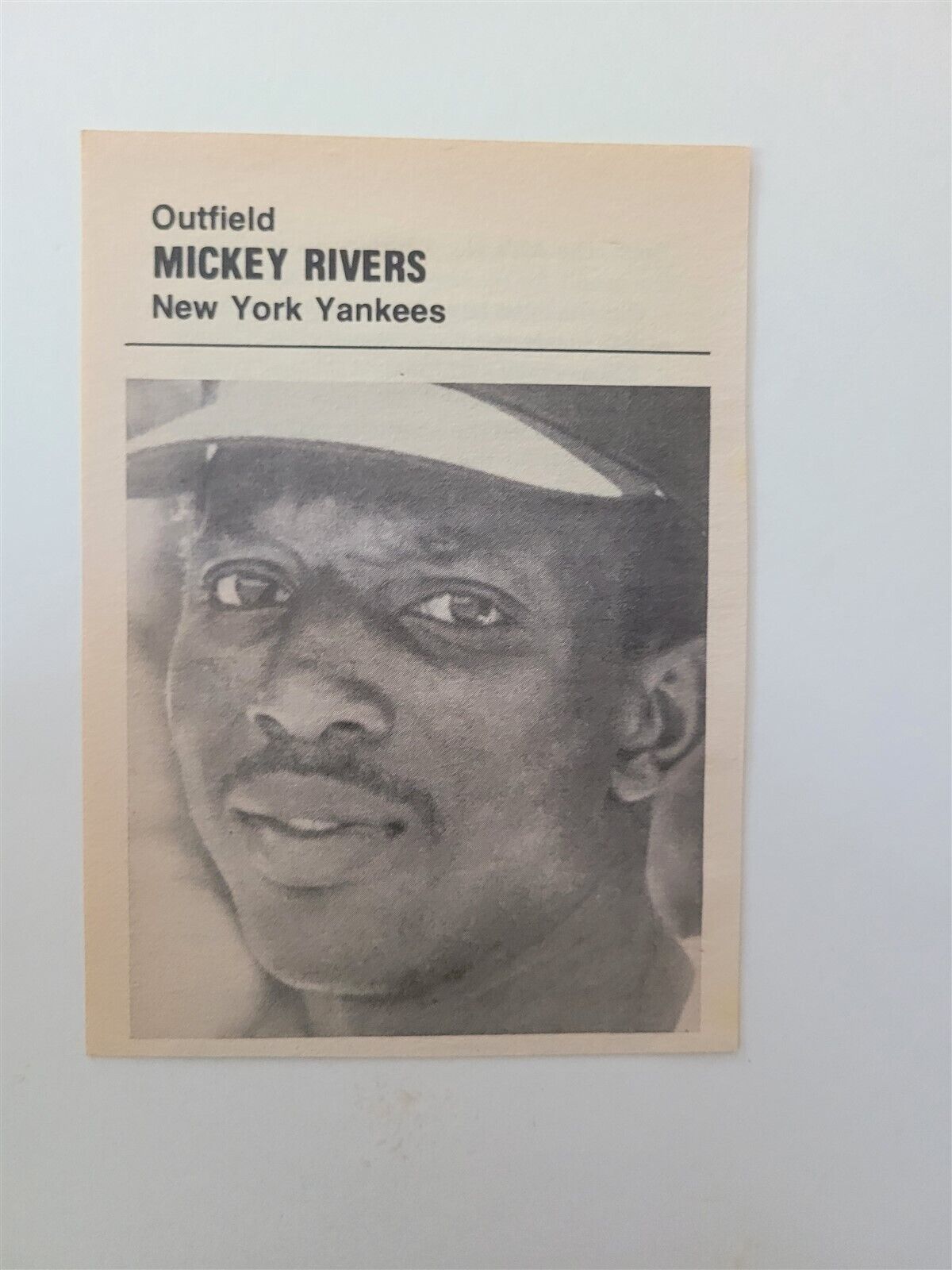 Mickey Rivers 1977 Scholastic All Pro Baseball Stars Panel