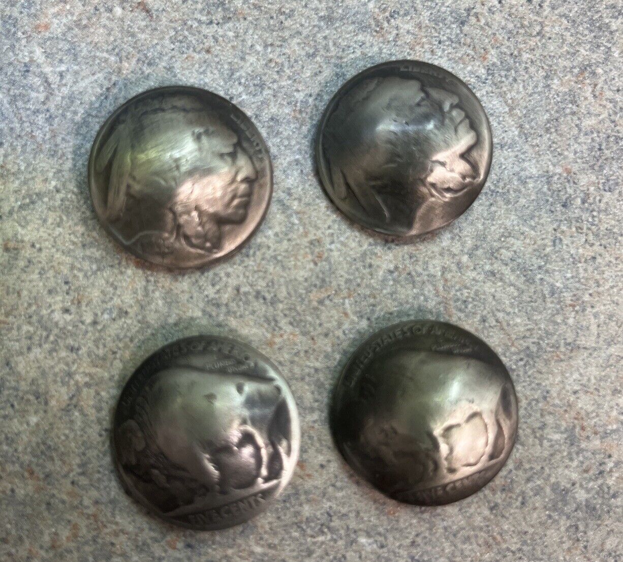 Vintage Indian Buffalo Buttons (4)