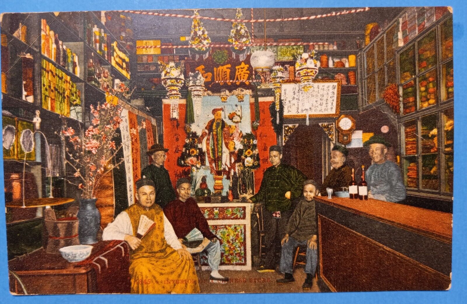California Chinatown San Francisco Interior of a Chinese Store Anique Postcard