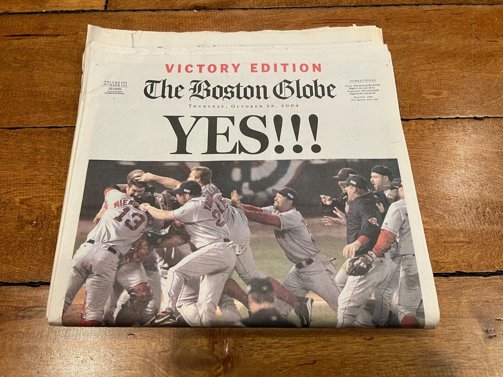 2004 Boston Red Sox World Series Victory Edition Boston Globe New NEWSPAPER