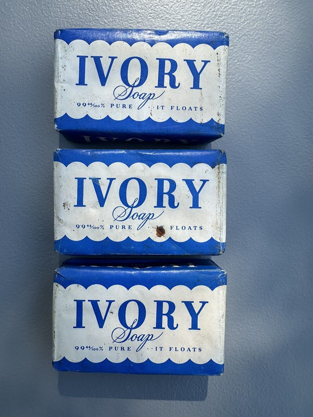 3 Vintage Ivory Soap Bar Medium Size NOS 1940's Proctor & Gamble New old Stock